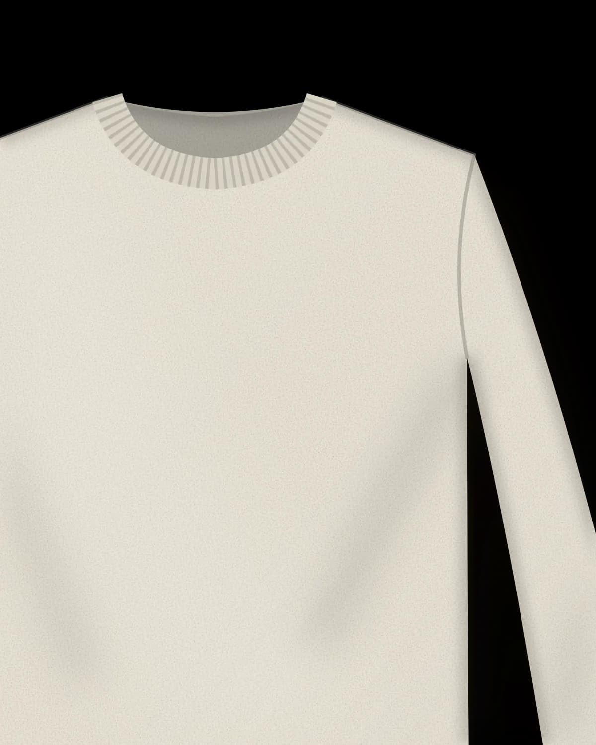 Longsleeve Linie, Farbe Kreide – Detail