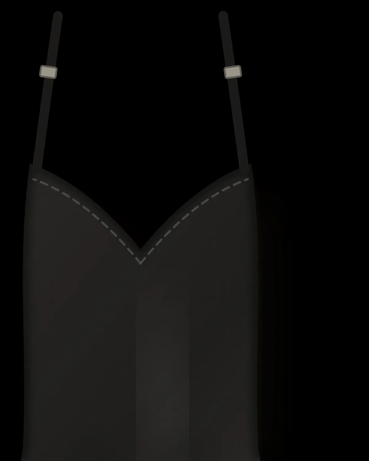 Slip Dress, Farbe Tinte – Detail