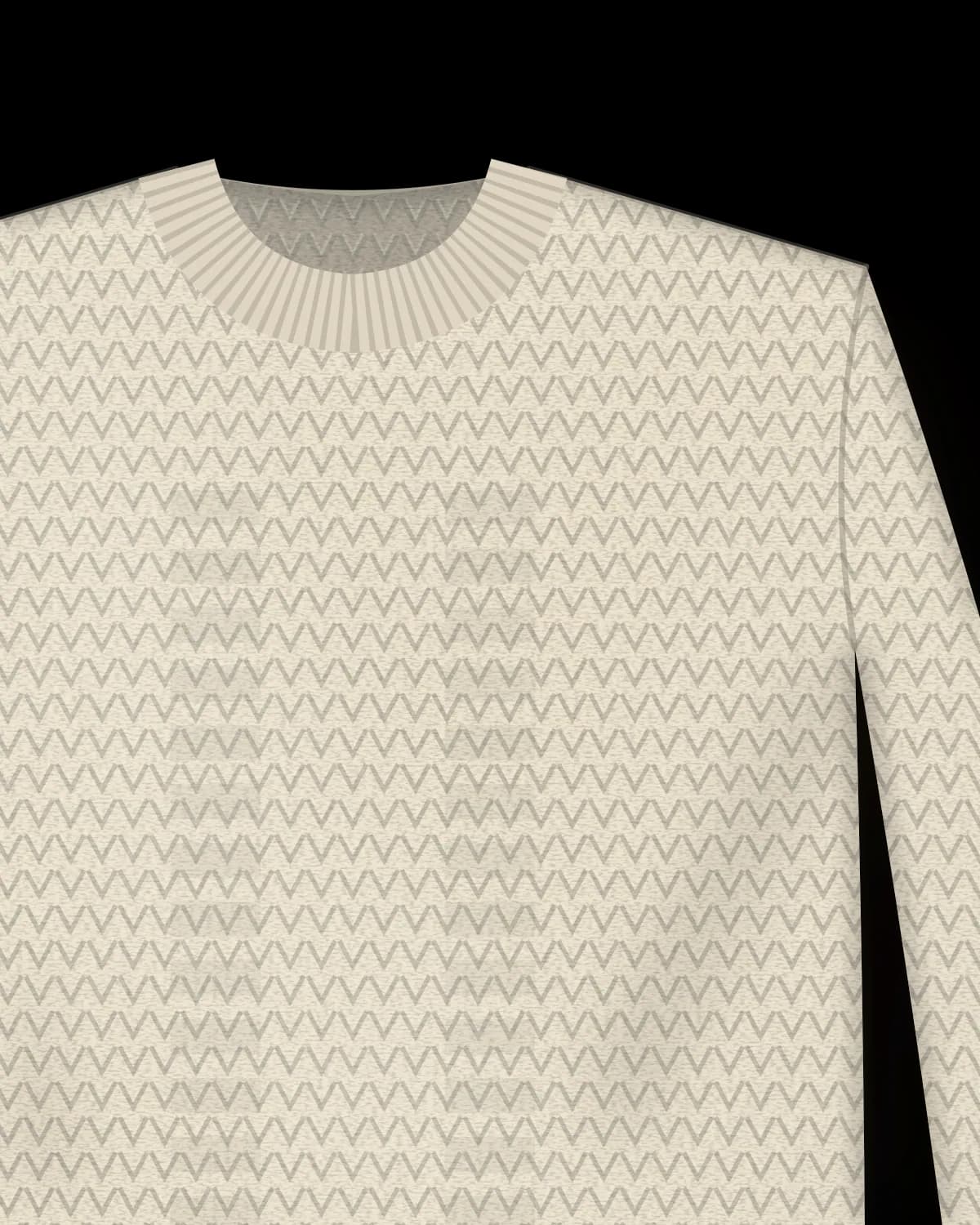 Strick Crew, Farbe Creme – Detail