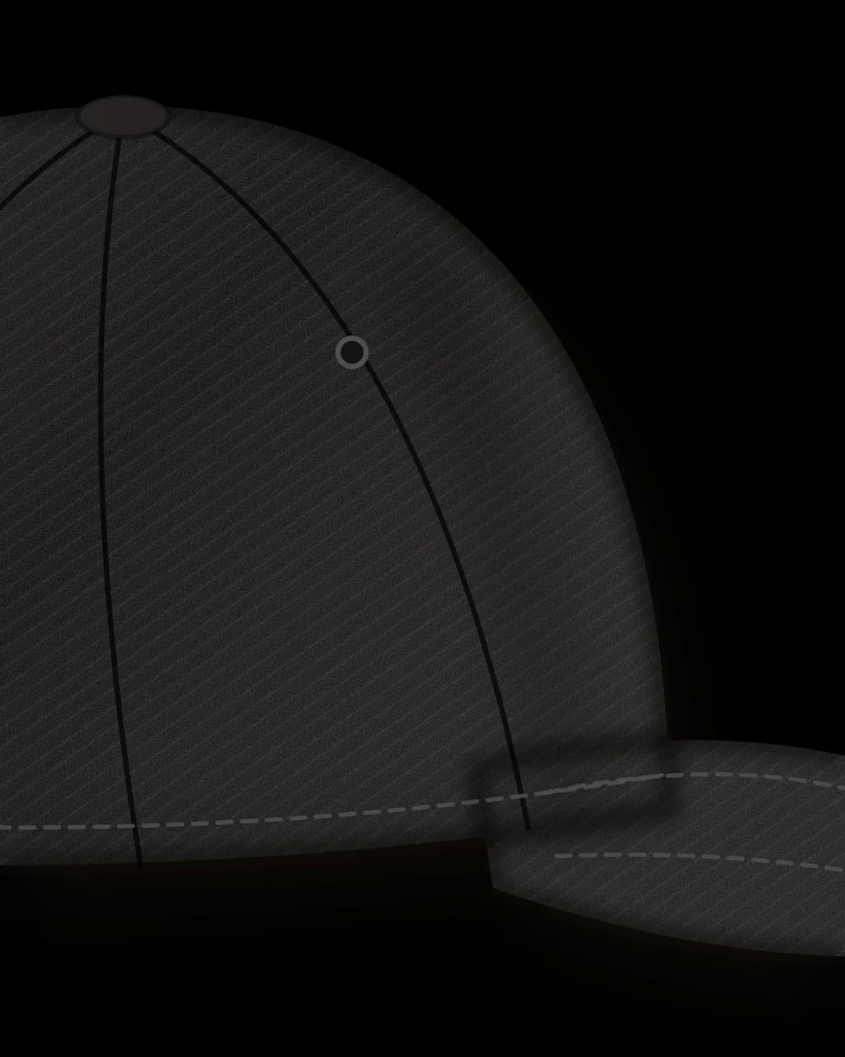 Six Panel Cap, Farbe Tinte – Detail