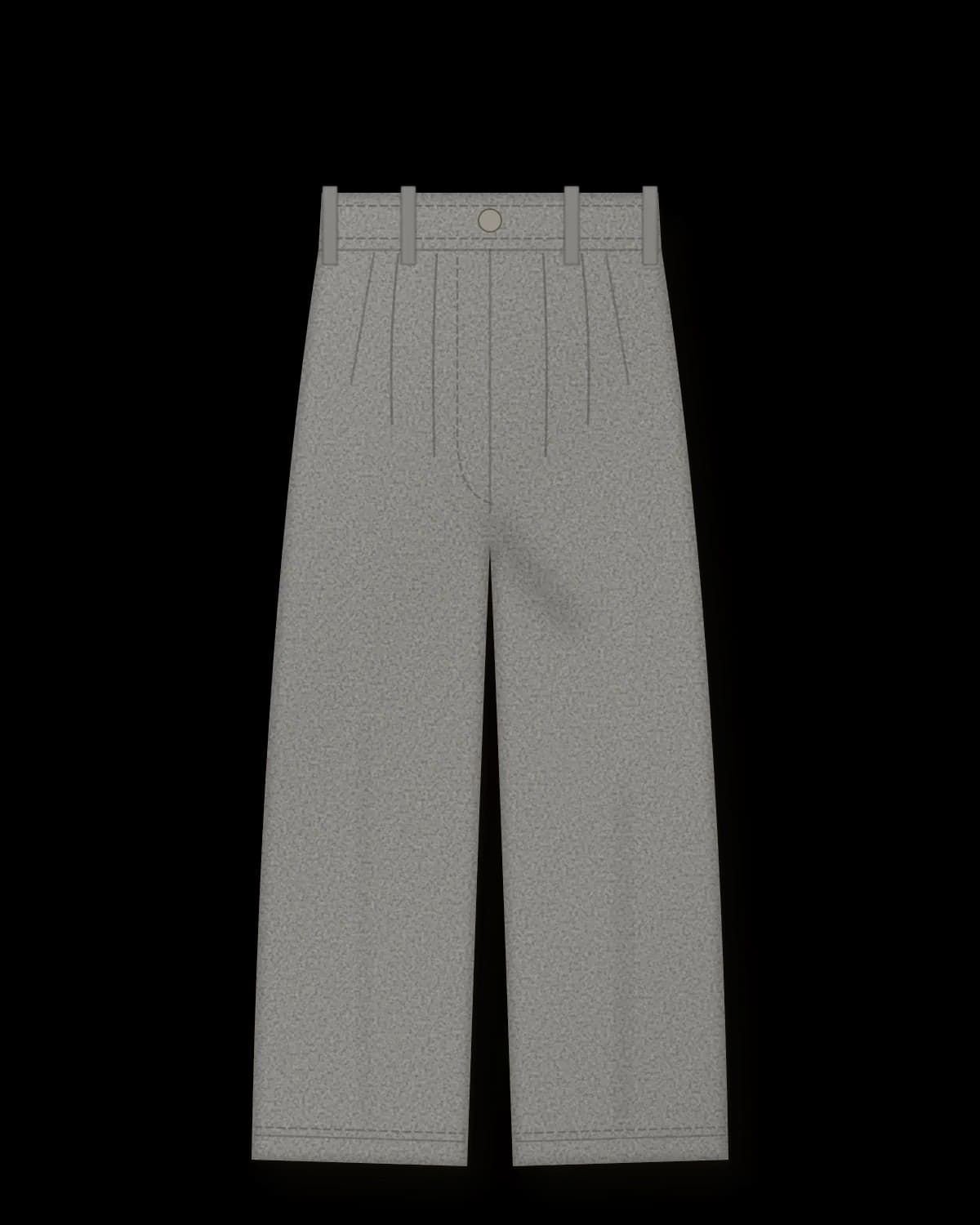 Bundfaltenhose, Farbe Asche – Vorderseite