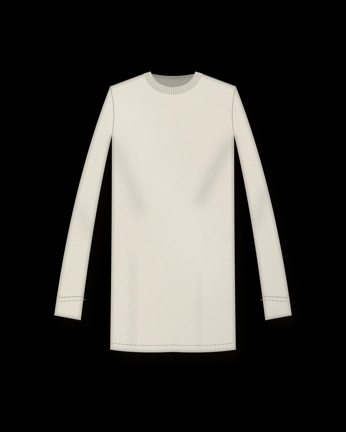 Longsleeve Linie, Farbe Kreide – Vorderseite