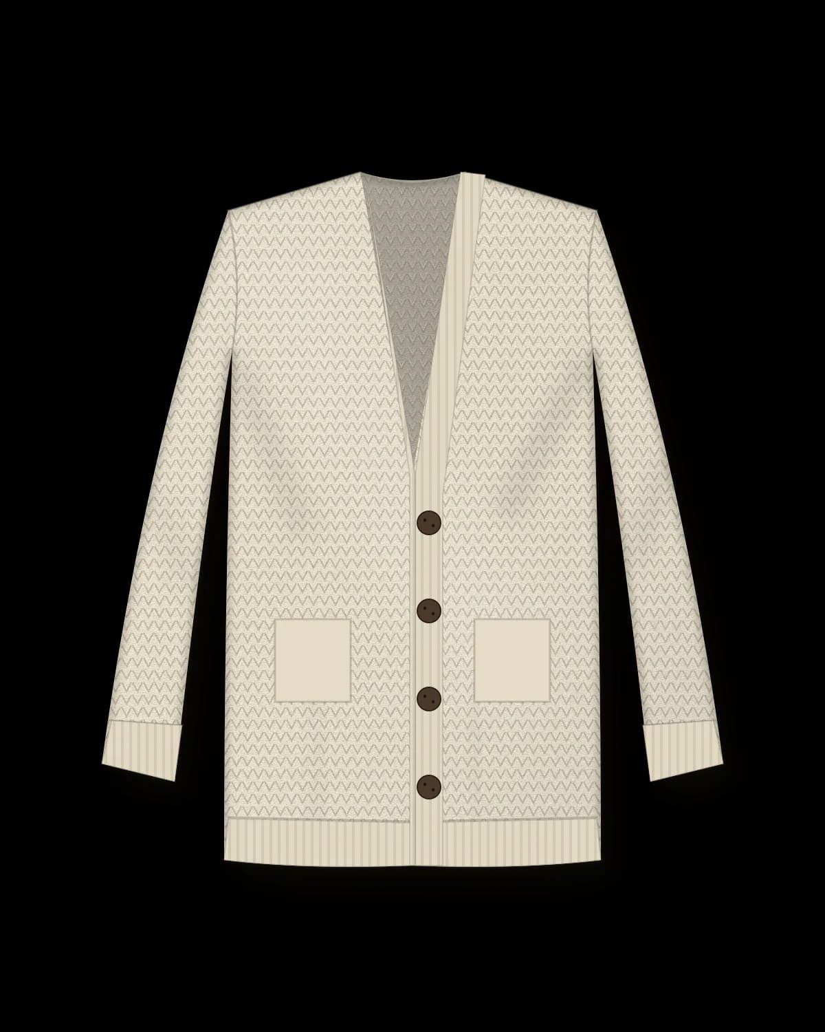 Oversize Cardigan, Farbe Creme – Vorderseite