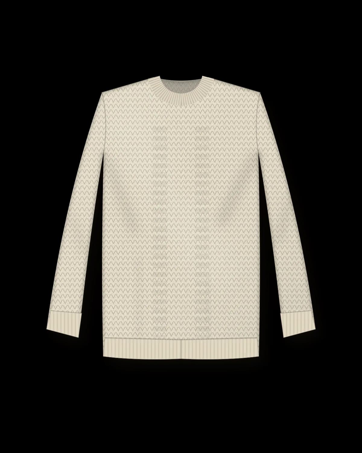 Strick Crew, Farbe Creme – Vorderseite