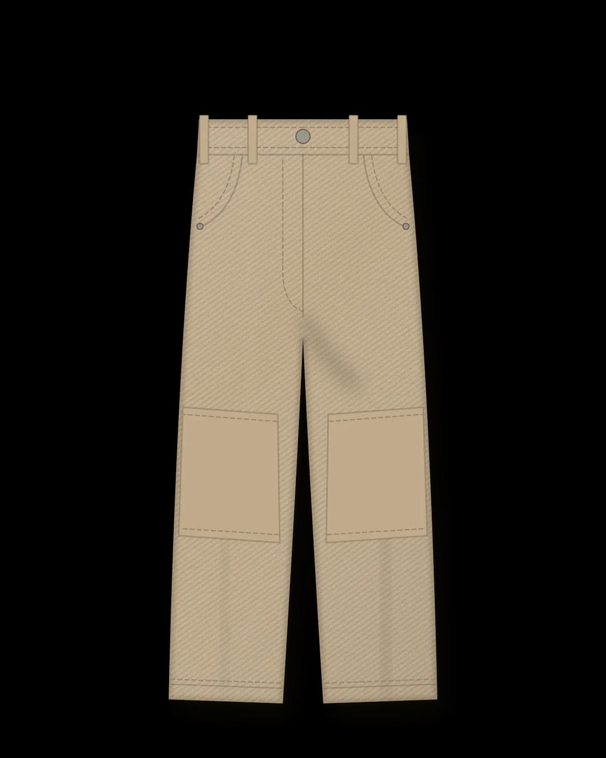 Weite Arbeitshose, Farbe Sand – Vorderseite